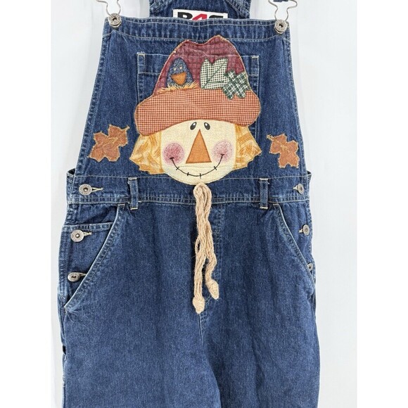 RAVE 4 REAL R4R BIB OVERALLS 100% COTTON  SCARECROW SIZE MEDIUM BOHO CORE - Picture 2 of 11